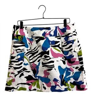 Metrostyle Stretch Y2K Abstract Zebra Print Mini Skirt Size 12